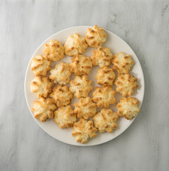 Group of sugar free coconut macaroons on a plate
