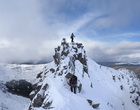 Scotland, Glencoe, Beinn a'Bheithir,  mountaineering in winter