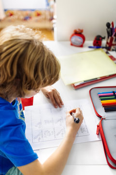 Boy doing homework