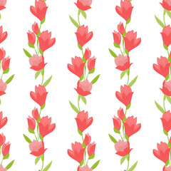 Seamless pattern with tulips