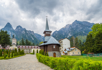Fototapeta na wymiar Caraiman monastery building in Predeal city, Romania