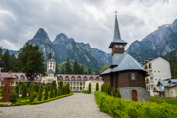 Fototapeta na wymiar Caraiman Monastery near Bucegi mountain in Predeal - Romania