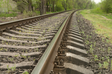 Close up railway tracks