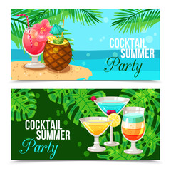 Tropical Cocktails Horizontal Banners