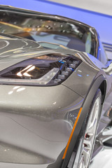 TORONTO, ON - FEBRUARY 16: Corvette concept model at the International auto-show, February 16, 2014 in Toronto, ON