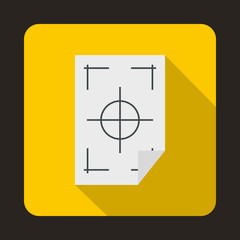 Printer marks on a paper icon, flat style