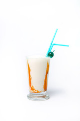 Coffee milkshake ona white background