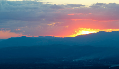 Fantastic sunset in the mountains.