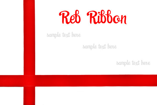 Two red ribbons, isolated on white