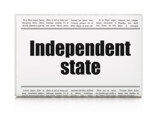 Politics concept: newspaper headline Independent State