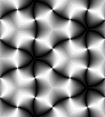 Fototapeta na wymiar Vector Illustration. Seamless Polygonal Monochrome Spiral Pattern. Geometric Abstract Background