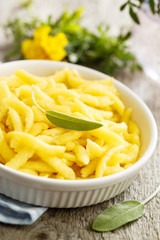 Fresh pasta with sage
