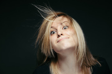 Crazy funny girl fooling around