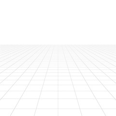 Perspective grid over white background. 3D rendering.