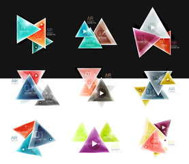 Collection of triangle web boxes - banners, business backgrounds, presentations