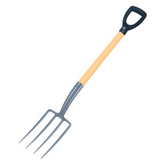 Garden Fork vector illustration, pitchfork isolated on white background