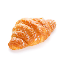 Fresh and tasty croissant isolated on white background