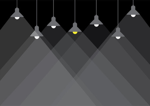 Group of ceiling lamp and gray lights, Vector illustration