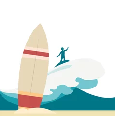 Fototapeten Surfer riding the wave - Vector © Co-Design