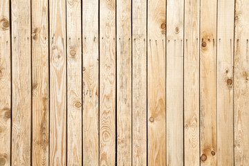 Textured wooden planks copy space background. Sunny wooden floor background.