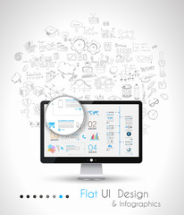 Business Solution and Idea Conceptual background with a desktop pc