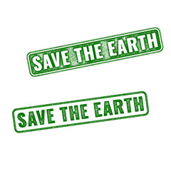 Realistic vector rubber stamps Save the Earth