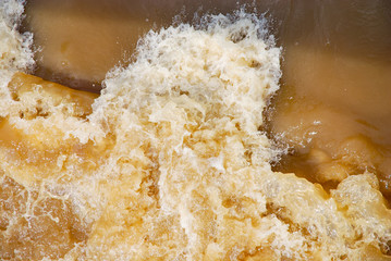 Polluted water stream waterfall fall detail foam