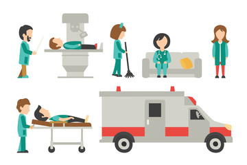 Medical Staff Flat, Isolated On White Background, Doctor, Nurse, Care, People Vector Illustration, Graphic Editable For Your Design