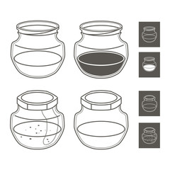 Glass jars of the line