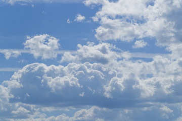 Naklejka na ściany i meble White clouds in the blue sky, sunshine