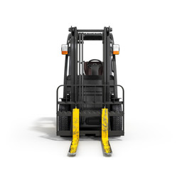 Forklift loader isolated on white 3D illustration