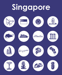 Set of Singapore simple icons