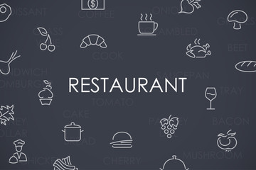 Restaurant Thin Line Icons