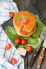 Homemade chicken cutlets with cheese
