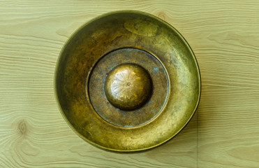 Top view of metal bowl