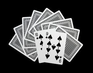 Poker cards on black background
