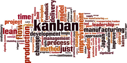 Kanban word cloud concept. Vector illustration