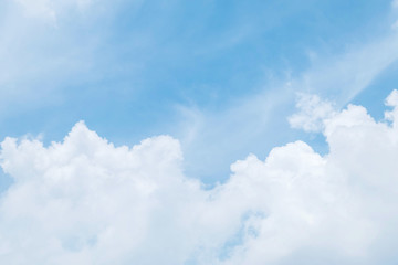 Naklejka na ściany i meble Blue sky in cloudy day textured background