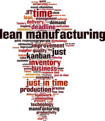 Obraz premium Lean manufacturing word cloud concept. Vector illustration