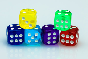 Sechs unterschiedliche Würfel