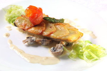 fish with mushroom sauce