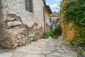 Fototapeta na wymiar Alleyway in an old Greek town.