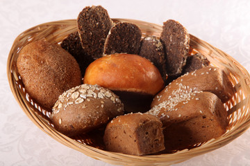 Bread basket on white backgroung