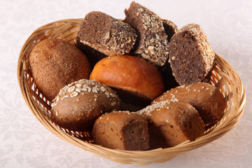 Bread basket on white backgroung