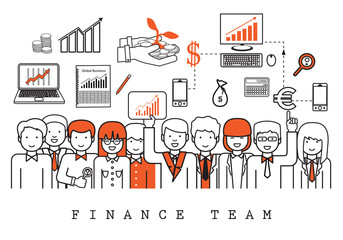 Finance Team-On White Background-Vector Illustration, Graphic Design