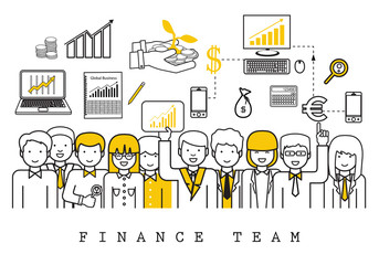 Finance Team-On White Background-Vector Illustration, Graphic Design