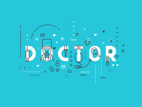 Medicine concept design doctor. Creative design elements for websites, mobile apps and printed materials. Medicine banner design