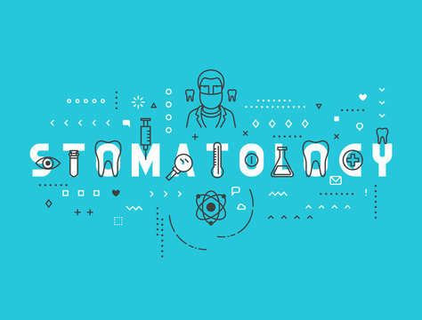 Medicine concept stomatology. Creative design elements for websites, mobile apps and printed materials. Medicine banner design