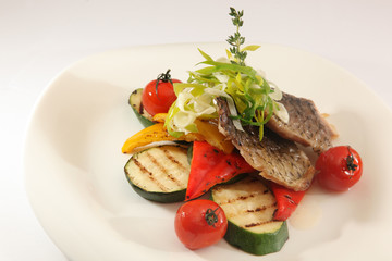 the fish is Grilled Zucchini