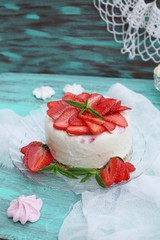 Delicious strawberry cheesecake